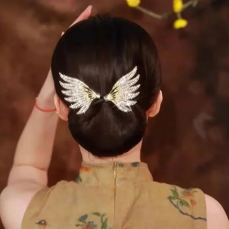 Women's Crystal Wings Hair Twister – Elegant Hair Curler & Stylish Hairpin