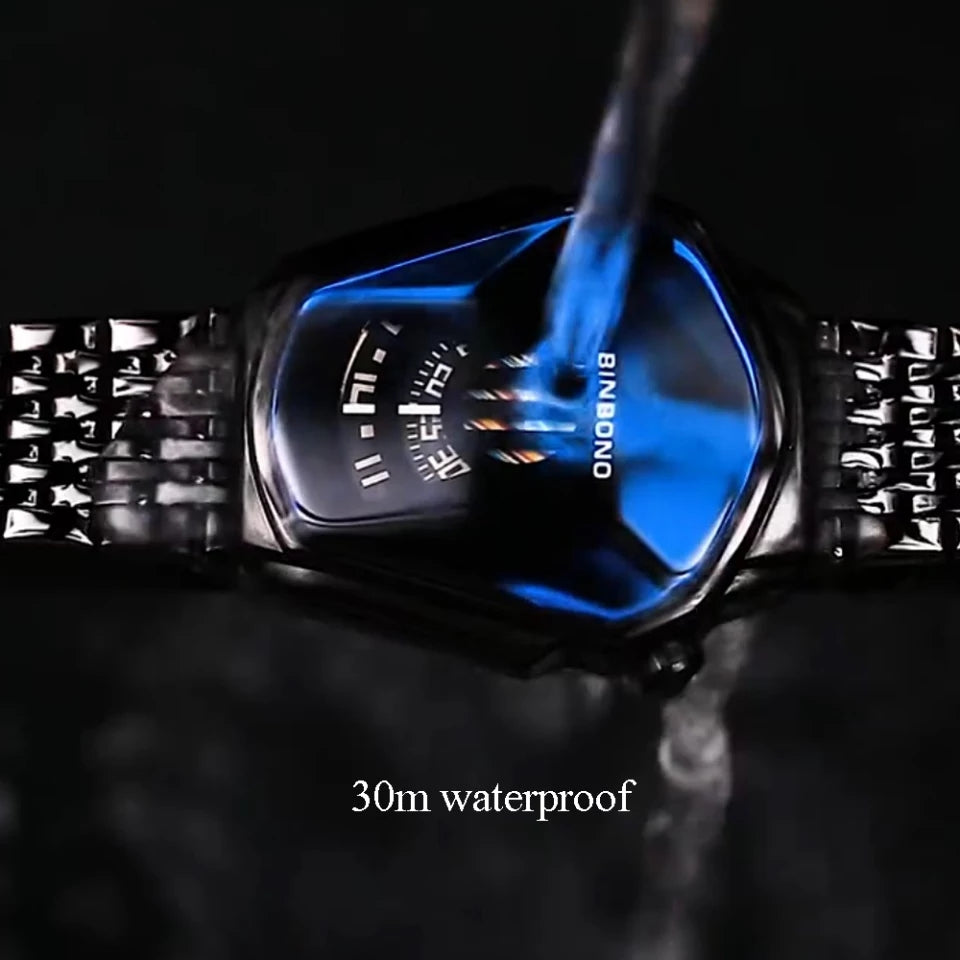 Unique Luxury Men's Stainless Steel Wrist Watch