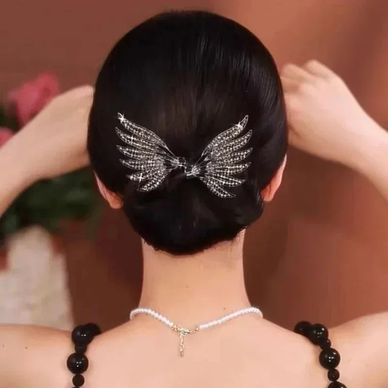Women's Crystal Wings Hair Twister – Elegant Hair Curler & Stylish Hairpin