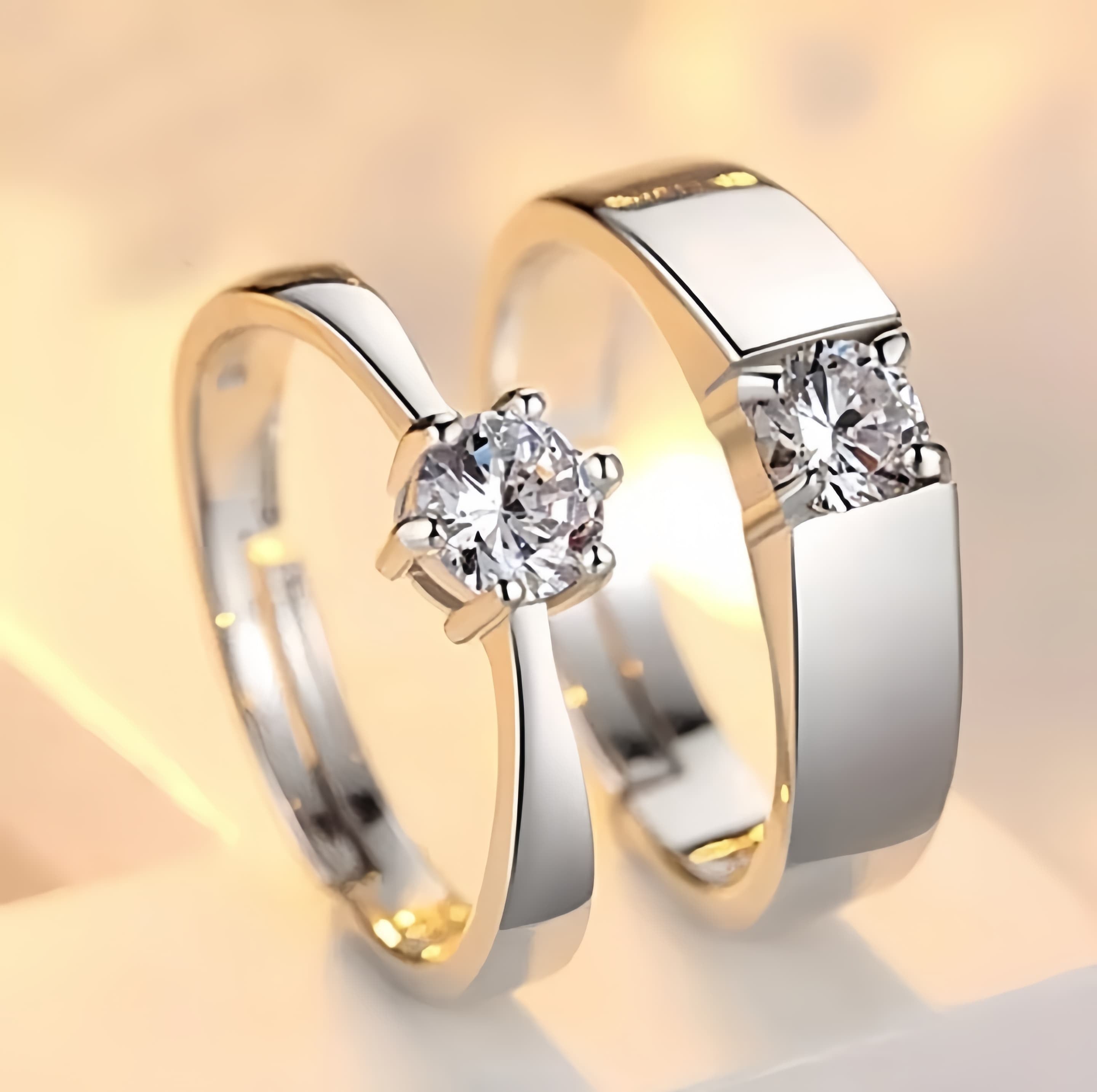 Elegant Couple Rings - Set of 2